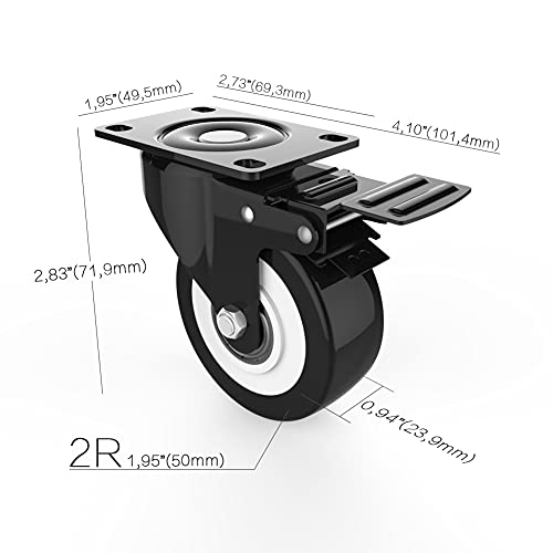 4 ruedas muebles de 50MM 300KG de Capacidad de ruedas giratorias Ruedas para Muebles Rueda Pivotantes Ruedas Con Freno ruedas muebles con freno Ruedas Pequeñas ruedas giratorias para carros