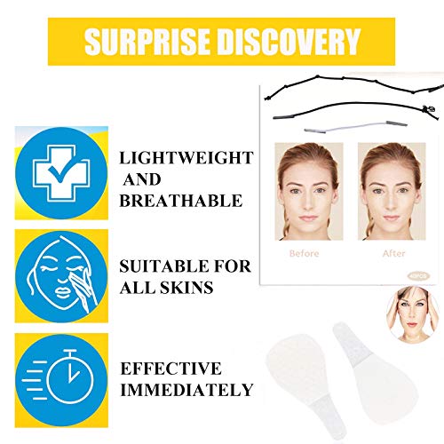 40 Invisible Lift Adhesivo Facial, Etiqueta Engomada Invisible de la cara del Lifting Facial en Forma de V, Kit de Estiramiento de Cuello y Ojos para la Mujer Anti-envejecimiento.