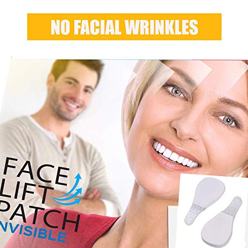 40 Invisible Lift Adhesivo Facial, Etiqueta Engomada Invisible de la cara del Lifting Facial en Forma de V, Kit de Estiramiento de Cuello y Ojos para la Mujer Anti-envejecimiento.