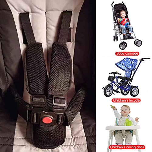 5 Puntos Arnés Silla Bebé Cinturón Seguridad, Ajustable Correa de Seguridad con Correa de Hombro Almohadillas para Bebé Kid Safe para Trona, Cochecito y Silla de Paseo