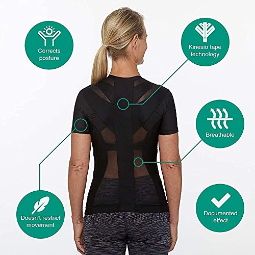 ActivePosture - Camiseta con Corrector de Postura para Espalda, Con Cremallera, Corrector de Hombros para Mujer, Cuenta con Tecnología Neuroband que Ayuda a Reducir Tensión, Dolor y Mejora la Postura