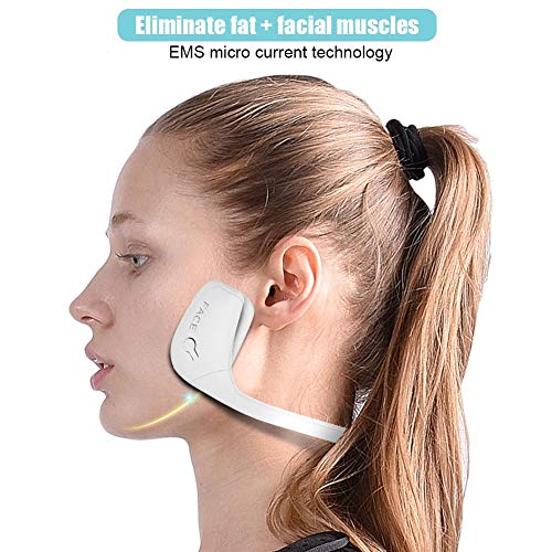 Adelgazamiento facial, Instrumento eléctrico para adelgazar la cara EMS Vibración Estiramiento facial Masajeador de levantamiento Lifting facial Cinturón adelgazante Masajeador facial adelgazante(02)