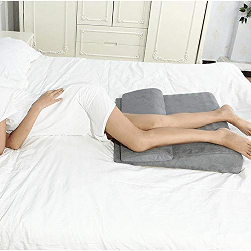 Adminitto88 - Cuña de cama triangular, cojín de cuña Memory Foam para reposapiernas y dormir, cojín de cuña para sofá y sofá, cojín de lectura para sentarse cómodamente, gris, Schwamm hoher Dichte