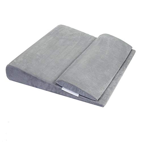 Adminitto88 - Cuña de cama triangular, cojín de cuña Memory Foam para reposapiernas y dormir, cojín de cuña para sofá y sofá, cojín de lectura para sentarse cómodamente, gris, Schwamm hoher Dichte