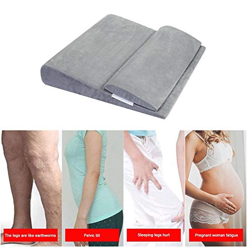 Adminitto88 - Cuña de cama triangular, cojín de cuña Memory Foam para reposapiernas y dormir, cojín de cuña para sofá y sofá, cojín de lectura para sentarse cómodamente, gris, Schwamm hoher Dichte