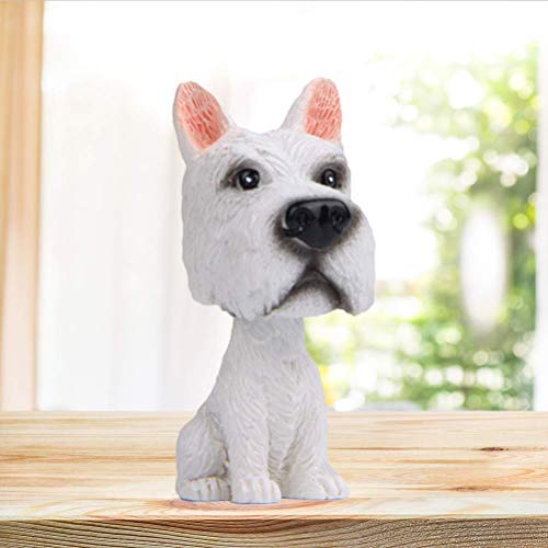 Adornos Resina automóviles Accesorios Interior Asintiendo con la Cabeza Perro Schnauzer Adorable Cachorro Postura sentaSacula Cabeza Decoración del Perro Dormitorio, Sala Estar, decoración del hogar