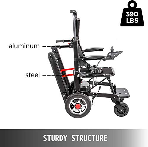 A&DW Silla de Ruedas eléctrica Multifuncional, Subida y Bajada Inteligente de escaleras, subeescaleras portátil, autocontrol en Terreno Plano, batería de Litio de 18AH