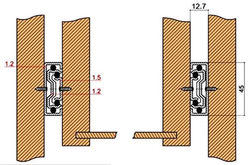 AERZETIX: Par de guías correderas con rodamiento de bolas para cajones extracción total 45mm 45kg (30cm)