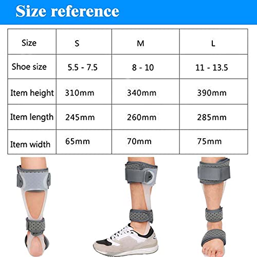 AFO Brace Férula De Soporte De Pie para Tobillo Médico Soporte De Ortesis De Pie Y Tobillo Soporte De Corrección De Postura De Pie De Caída,Left,M