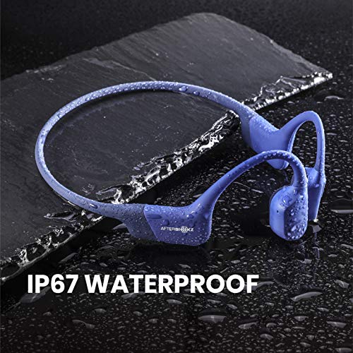 AfterShokz Aeropex, Auriculares Deportivos Inalambricos con Bluetooth 5.0, Tecnología de Conduccion Osea, Diseño Open-Ear, Resistente al Polvo y al Agua IP67, Blue Eclipse