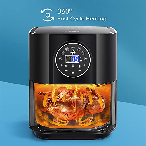 Aigostar Mini Cube - Freidora de aire sin aceite, 3,5 litros, 1500W, 7 funciones preestablecidas, tiempo y temperatura ajustables manualmente. Panel LED táctil. Freidora de aire caliente libre de BPA