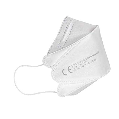 Air Queen Breeze Mask Mascarillas FFP2 Homologadas Nanofibras Nanotecnología CE FFP NR EN149:2001 + A1:2009 ISO 13485 – 25 Horas de Protección – Pack de 10 Mascarillas en Blisters Individuales