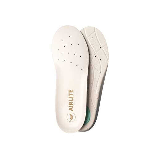 AIRLITE COMFORT Plantillas - Pies cansados, Dolor arco y talón, Dolor plantar, Fascitis plantar, Uso diario. Alivio y descanso. (Blanco, 41/42)