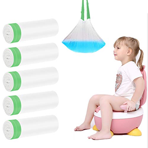 Akemaio Bolsas para IR al baño Desechables de 100 Piezas Forros de la Silla para IR al baño universales con cordón para Forros para IR al baño del bebé