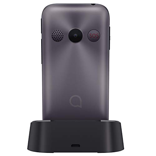 Alcatel 2019G Metallic gris Pantalla 2.4" Teléfono Móvil Fácil Uso Teclas Grandes Camara 2mpx,Bluetooth bluetooth 2.1,FM Radio,Linterna, Boton SOS,Grabador, Gris [Versión ES/PT]