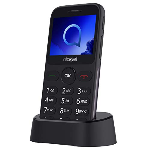 Alcatel 2019G Metallic gris Pantalla 2.4" Teléfono Móvil Fácil Uso Teclas Grandes Camara 2mpx,Bluetooth bluetooth 2.1,FM Radio,Linterna, Boton SOS,Grabador, Gris [Versión ES/PT]