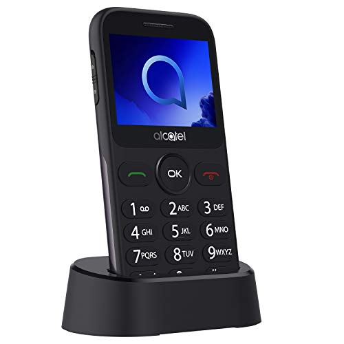 Alcatel 2019G Metallic gris Pantalla 2.4" Teléfono Móvil Fácil Uso Teclas Grandes Camara 2mpx,Bluetooth bluetooth 2.1,FM Radio,Linterna, Boton SOS,Grabador, Gris [Versión ES/PT]