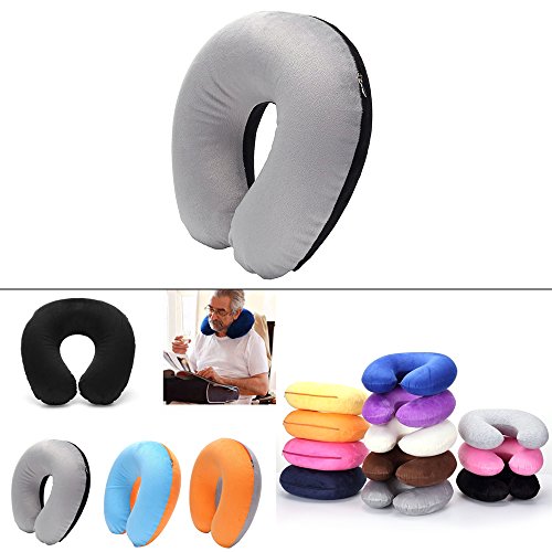 Almohada de Viaje, Almohada para El Cuello Tipo U Cómoda Almohada Portátil para Avión, Tren, Automóvil, Hogar, Oficina, Cojín de Descanso Suave para Dormir