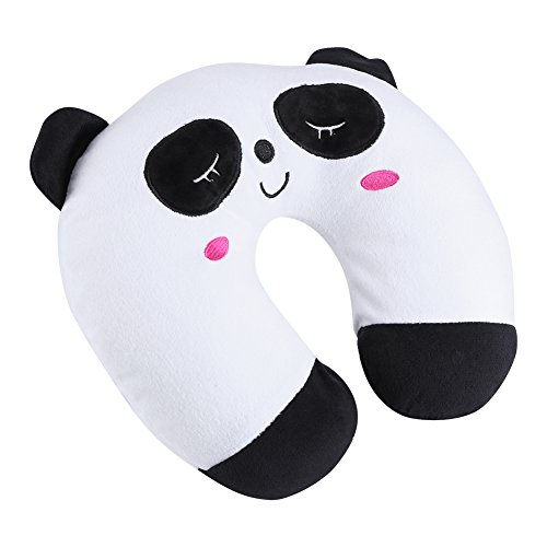 Almohada de Viaje con Forma de Animales dormidos Cojín de Descanso para el Cuello Cojín de Almohada en U para Tren de automóvil Soporte de avión, mentón y Cuello para niños Adultos(Panda)