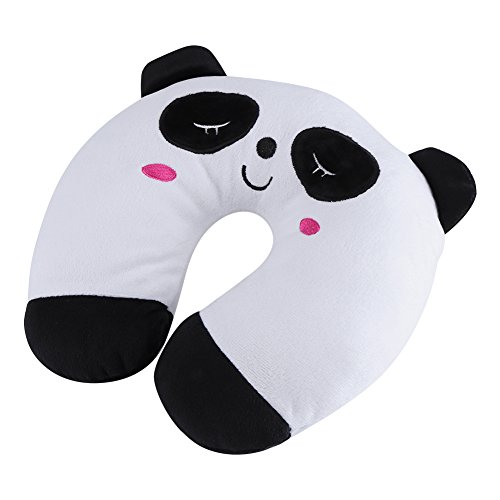 Almohada de Viaje con Forma de Animales dormidos Cojín de Descanso para el Cuello Cojín de Almohada en U para Tren de automóvil Soporte de avión, mentón y Cuello para niños Adultos(Panda)