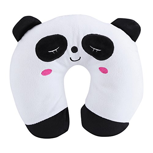 Almohada de Viaje con Forma de Animales dormidos Cojín de Descanso para el Cuello Cojín de Almohada en U para Tren de automóvil Soporte de avión, mentón y Cuello para niños Adultos(Panda)