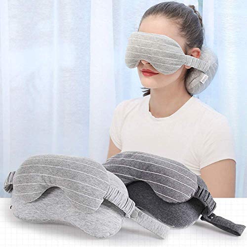 Almohada de viaje Mascarilla de ojo multifunción Dos en un solo cuello en forma de U Cuello de almohada almohada cervical almohada pasajero almohada almohada almohada almohada almohada for dormir (Col