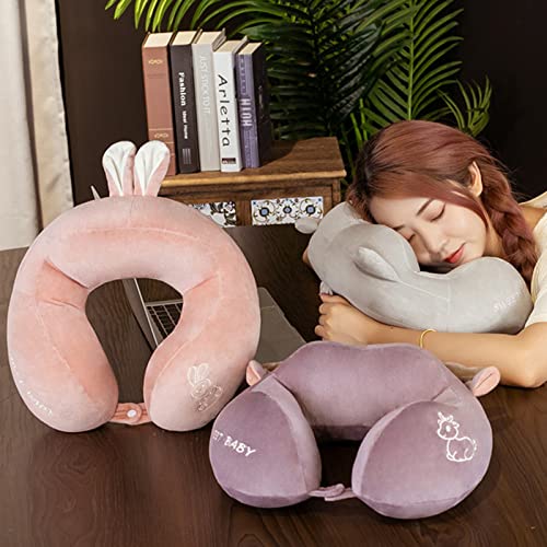 Almohada en forma de almohada Protector de cuello almohada Aeroplano Viaje Cervical Cuello Cuello Cuello Almohada Coche Uso Oficina En Forma de U En forma de almohada Chica Corazón ( Color : Pink )