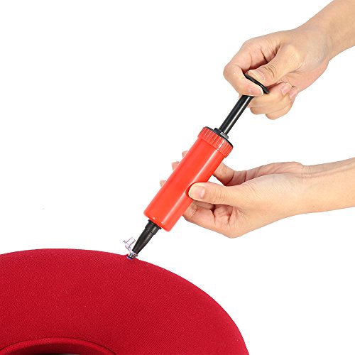 almohada en rosquilla 34cm Cojín Inflable Redondo con Bomba oporte Lumbar para Hemorroides, Embarazo, Dolor en la Rabadilla, Próstata y Llagas - Uso en el Hogar, Coche u Oficina(Rojo)