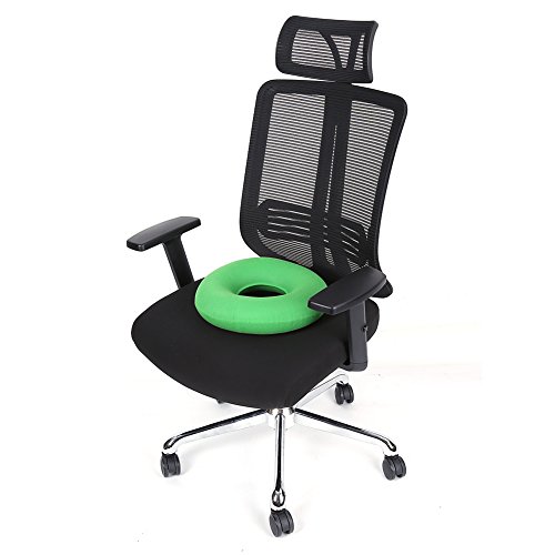 almohada en rosquilla 34cm Cojín Inflable Redondo con Bomba oporte Lumbar para Hemorroides, Embarazo, Dolor en la Rabadilla, Próstata y Llagas - Uso en el Hogar, Coche u Oficina(Verde)