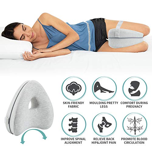 Almohada para Piernas Almohada para Rodillas Almohada Ergonómica para Dormir Lateral con Almohada de Espuma viscoelástica óptima para Personas Que Duermen de Lado Almohada de Posicionamiento con