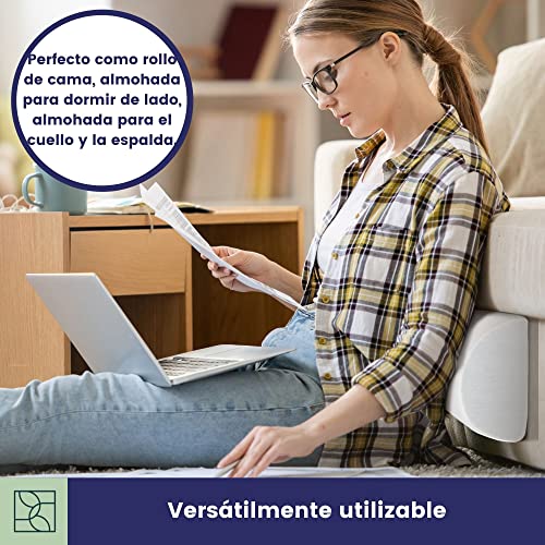 Almohada piernas Dormir, Embarazo - Cojín de Rodilla de dureza Media, de Espuma viscoelástica, Funda Suave Oeko-Tex - Premium Almohada Rodilla, cojin Lumbar, Almohada Cervical de DYNMC YOU - Blanco