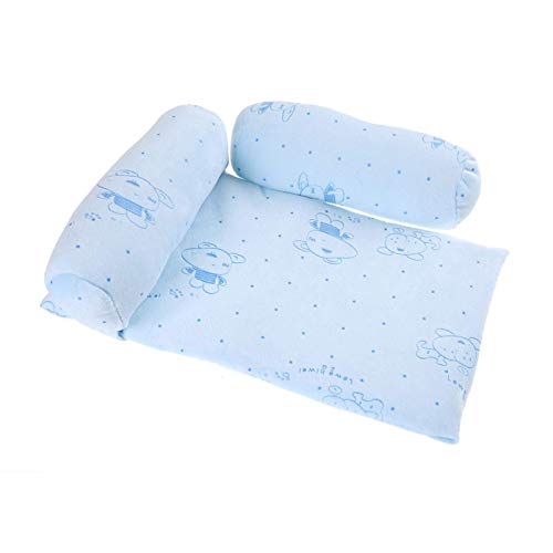 Almohada transpirable para bebé, para cuna de viaje(blue), Baby Pillow 11 * 6.7 * 0.8in, Almohada para dormir para bebés para corregir y ajustar la postura para dormir del bebé