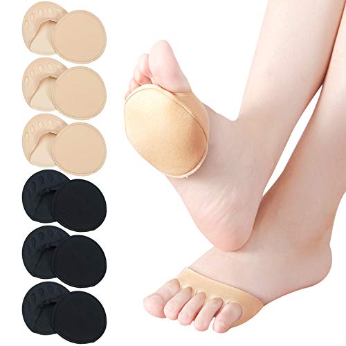 Almohadilla Metatarso, Almohadillas de Cojín Separadas para Los Dedos del Pie, Almohadillas de Esponja para la Bola del Pie, Alivio del Dolor de Pies, Unisex, 6 Pares