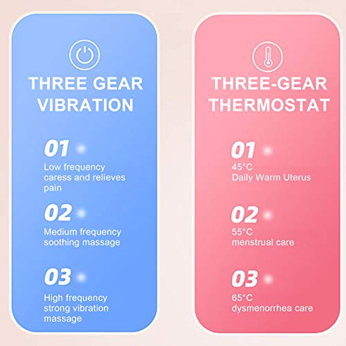 Almohadilla térmica menstrual, cinturón de útero caliente 20-30 minutos/tiempo Uso con 1 cinturón de útero caliente 1 cable de carga USB 1 manual para calambres en la cintura