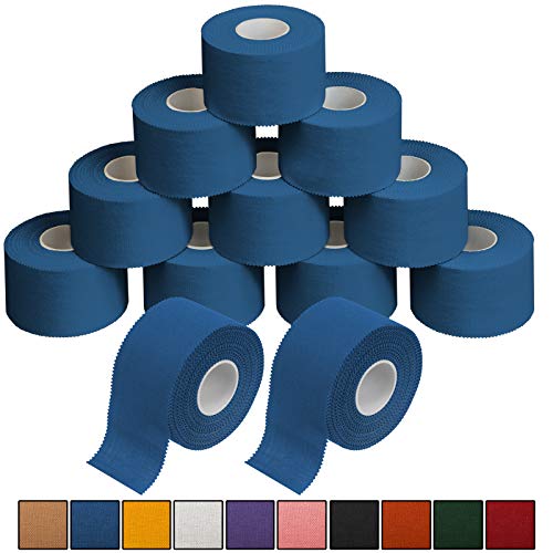 ALPIDEX 12 x Cinta Adhesiva Deportiva 3,8 cm x 10 m Sport Tape, Color:Azul