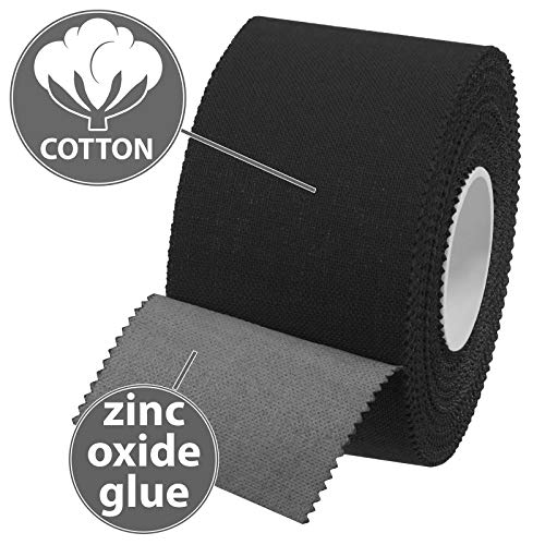 ALPIDEX 12 x Cinta Adhesiva Deportiva 3,8 cm x 10 m Sport Tape, Color:Negro