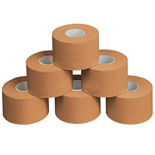 ALPIDEX 6 x Cinta Adhesiva Deportiva 3,8 cm x 10 m Sport Tape, Color:de Color Carne