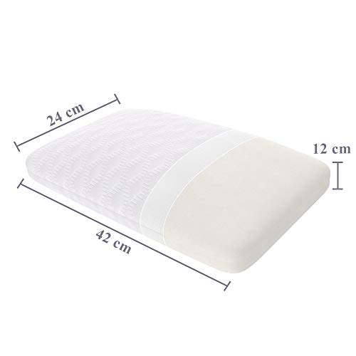 Amazon Basics - Almohada de viaje pequeña de espuma con memoria, 42 x 24 x 12 cm