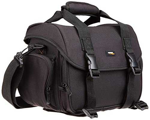 Amazon Basics - Bolsa para cámaras DSLR y accesorios (tamaño grande), negro