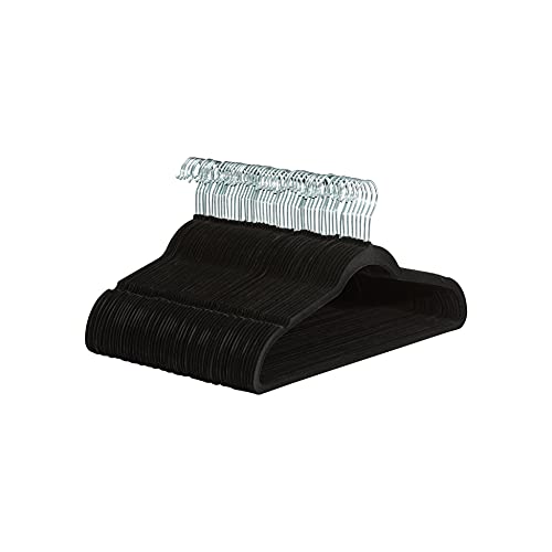 Amazon Basics - Perchas de terciopelo para trajes - Paquete de 50, Negro