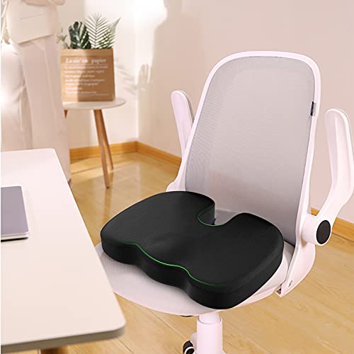 Amazon Brand - Umi Cojín de Asiento Ortopédico, Cojines de Espuma Viscoelástica para Sillas, Cojín de Asiento para Ciática, para Alivio del Dolor de Coxis, Presión, Úlceras