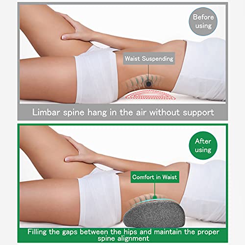 Amazon Brand - Umi Cojín Lumbar de Espalda, Cojín de Espuma Viscoelástica para Lumbar, Cojín Lumbar Ciática para la Parte Inferior de la Espalda, Adecuada para Dormir de Lado y Boca Arriba