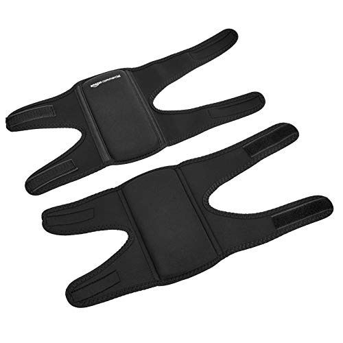 AmazonCommercial - Rodilleras para uso sobre/bajo la ropa, 21,6 cm, 3 pares, color negro