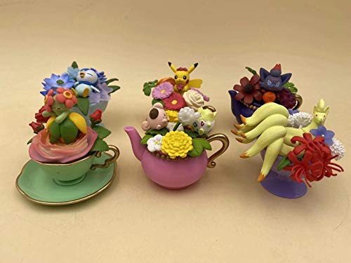 Ambattery S Modelo S De Acción,Small Pet Q Version Beautiful Flower Pika Person Zoroa Nine Tails Teacup Elf Box Egg Figure-Nine Tails Teacup Elf