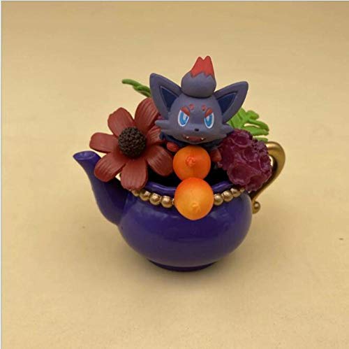 Ambattery S Modelo S De Acción,Small Pet Q Version Beautiful Flower Pika Person Zoroa Nine Tails Teacup Elf Box Egg Figure-Nine Tails Teacup Elf