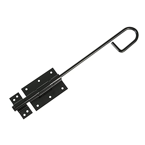 Amig - Pasador Vertical de Sobreponer Negro de Acero Ideal para Colocar como Pestillo en Puertas de Paso y Entrada - 400 x 90 x Ø7 mm · Incluye Tornillos