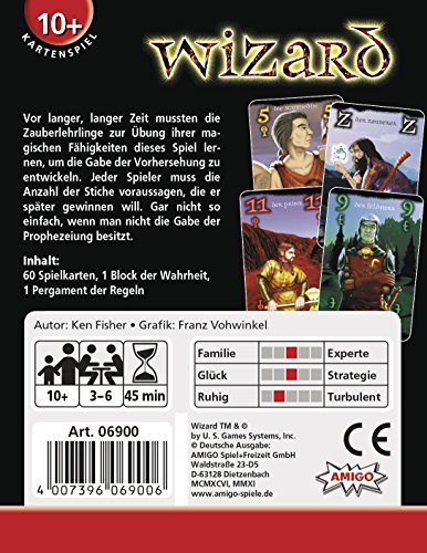 Amigo Spiele - Juego de Cartas Wizard, 3 hasta 6 Jugadores (6900) (versión en alemán)