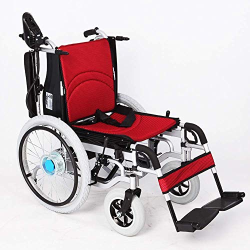 Ancianos Discapacitados Plegable Plegable Eléctrico Compacto Asiento de Movilidad Silla de Ruedas, Ligero Plegable Llevar Silla de Ruedas Eléctrica, Silla de Ruedas Motorizada, Potente Silla de Rueda