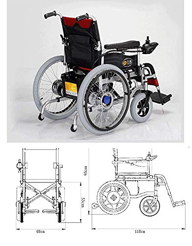 Ancianos Discapacitados Plegable Plegable Eléctrico Compacto Asiento de Movilidad Silla de Ruedas, Ligero Plegable Llevar Silla de Ruedas Eléctrica, Silla de Ruedas Motorizada, Potente Silla de Rueda