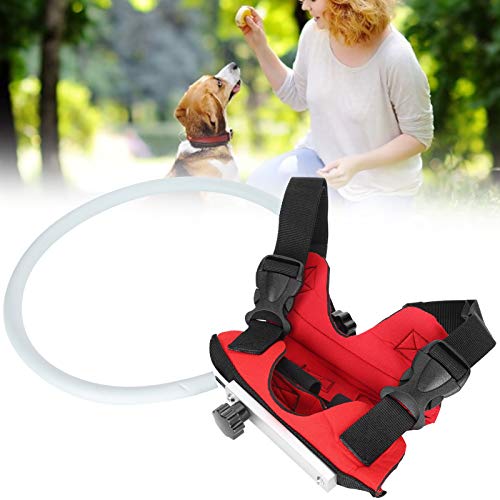 Anillo anticolisión para mascotas, dispositivo de guía, chaleco seguro con arnés para perros, chaleco protector ajustable para perros con anillo, para mascotas ciegas o con discapacidad visual(rojo)